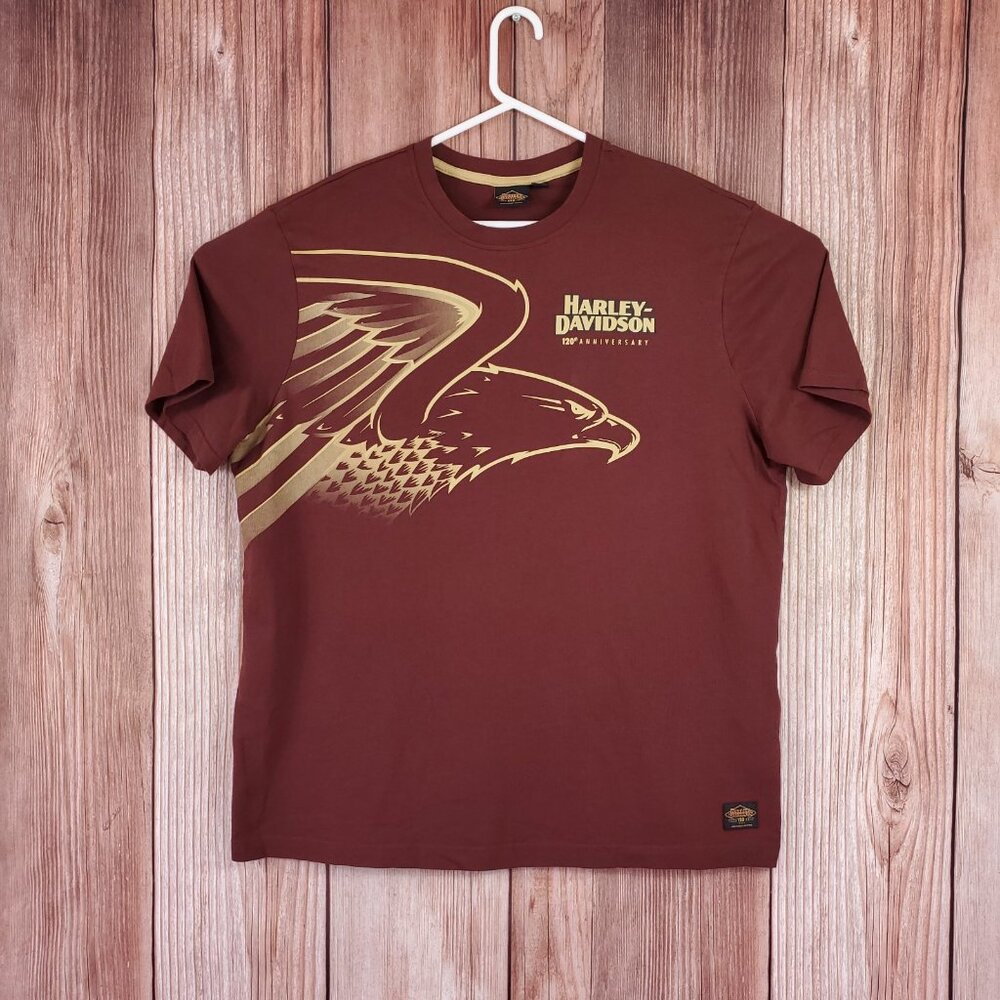 *READ* Harley Davidson Mens XL 120th Annyversary T-Shirt Tee Speedbird Eagle